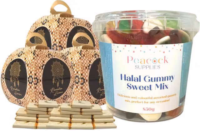 Peacock Supplies Party Favours Bundle with Filler, 10 Pack, Black and Pink Ramadan Eid Theme