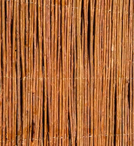 Primrose Woven Willow Fencing Screening Roll, Brown, W: 400 cm, H: 180 cm