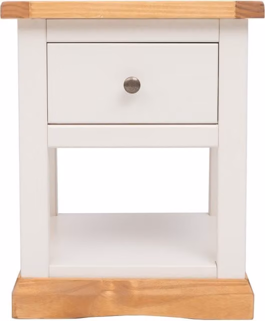 Cabinet Bits Trevi White Pine 1 Drawer Bedside Table with Shelf