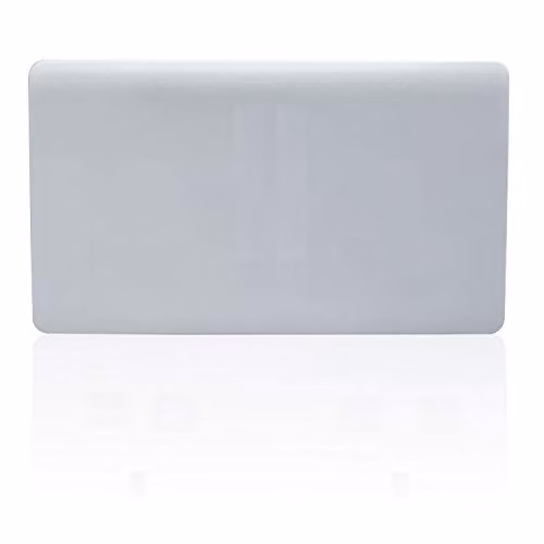 Trendi Switch Artistic Modern Glossy Decorative Screwless Standard Double Wall Blanking Plate in Platinum Silver