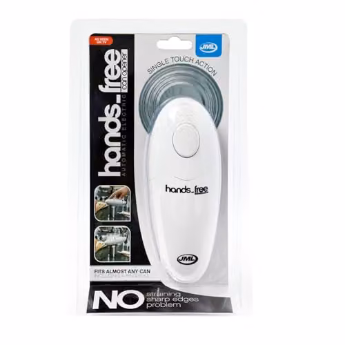 JML Hands Free Electric Can Opener in White