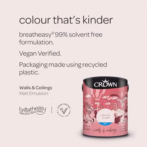 Crown Matt Emulsion Creme De La Rose Pink 5 l – 2