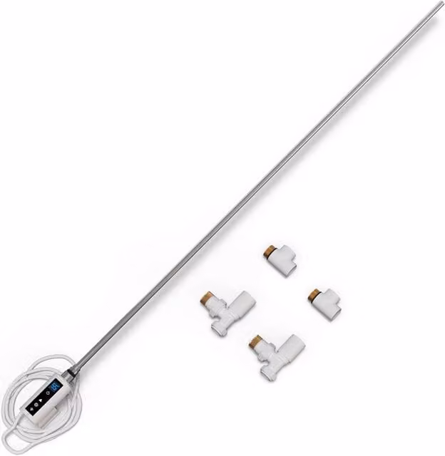 INOW+ Smart Chrome Thermostatic WIFI Heating Element with App Control and Boost Function, White/Silver, 850mm, 900W