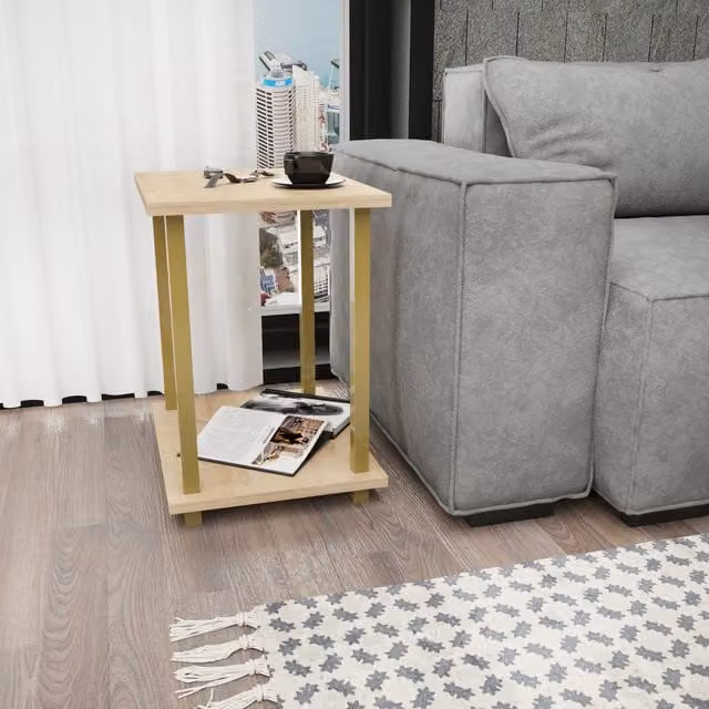 Decorotika Gurnee Side Table in Gold and Yellow