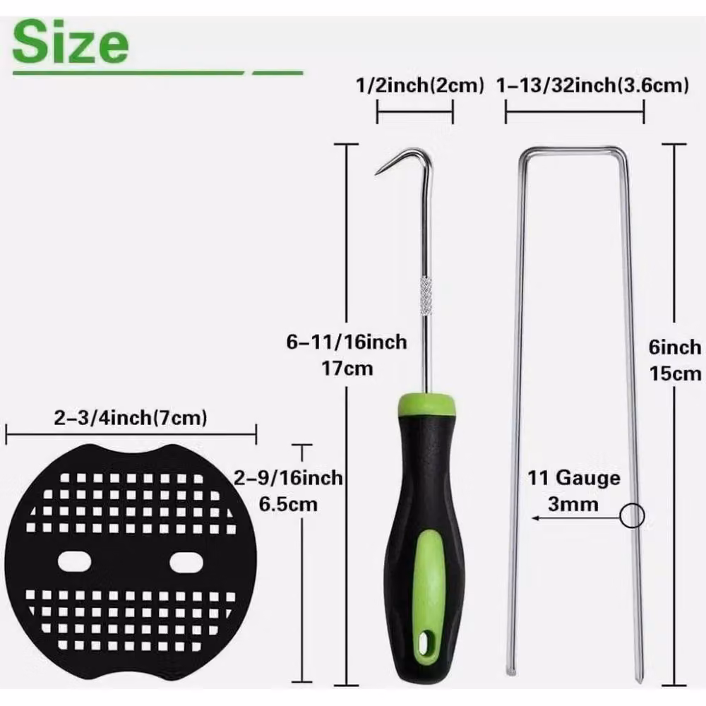SPETLEK Control Mat Membrane Pegs and Buffer Washer Pegs in Silver Galvanised Steel, 2kg – 3