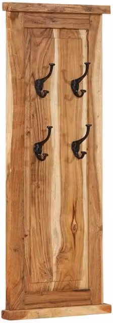 Berkfield Home Set of 2 Acacia Wood Coat Racks in Brown, W/D/H: 38 x 38 x 100 cm – 1