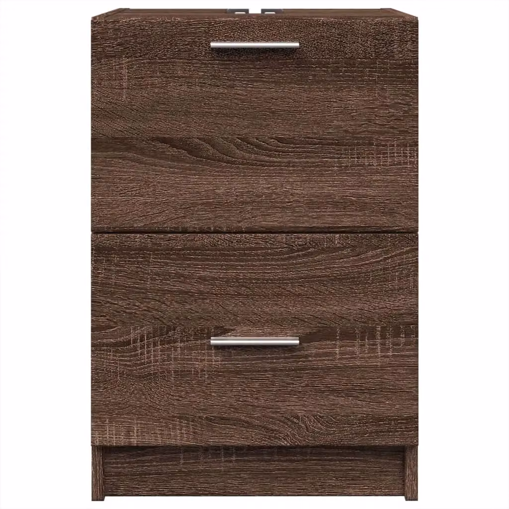 Berkfield Home Brown Oak Sink Cabinet with Doors and Drawers, W/D/H: 40 x 37 x 59 cm – 3