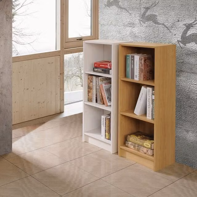 Timber Art Design UK Essentials Medium Narrow Bookcase in Brown with Adjustable Shelves