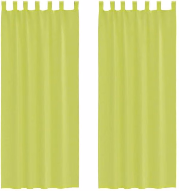 Berkfield Home Apple Green Voile Tab Top Curtains, 2 Pack