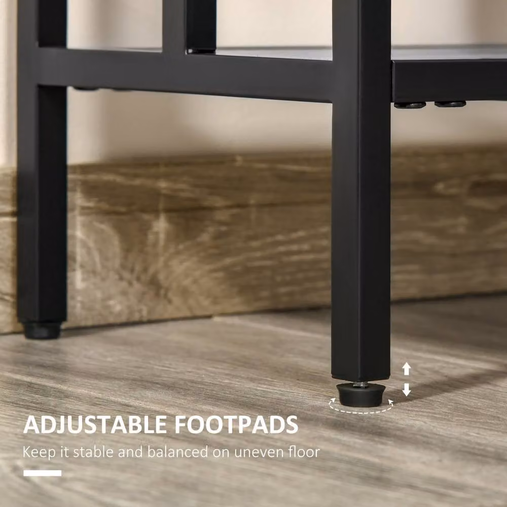 Wyld Haus Comi Industrial Narrow Console Table with Grey Shelves and Black Metal Frame, Width: 106 cm – 4