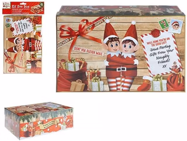 KDMD Mini Christmas Eve Elf Advent Box, 3 Pack, Red and Multicolour, W: 17 cm x H: 26.5 cm – 1