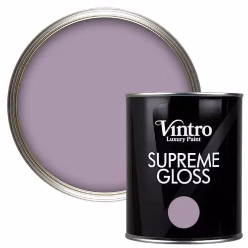 Vintro High Gloss Water Based Interior and Exterior Paint for Walls, Wood and Trim, Amethyst Purple, 1 l