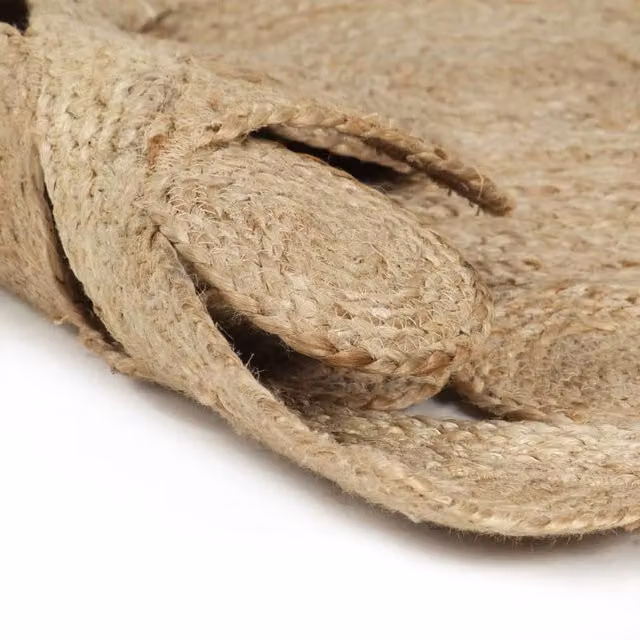 Berkfield Home Handmade Braided Jute Round Rug in Brown, Diameter: 100 cm