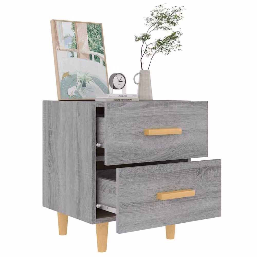 Berkfield Home Bed Cabinet in Grey Sonoma, W: 40 cm, D: 35 cm, H: 47.5 cm – 3