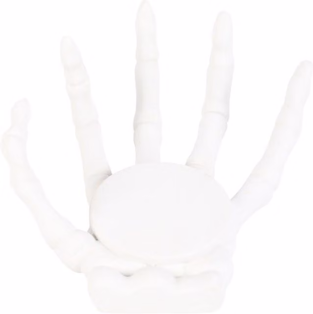 KDMK White Ceramic Skeleton Hand Coaster and Tealight Candle Holder Set