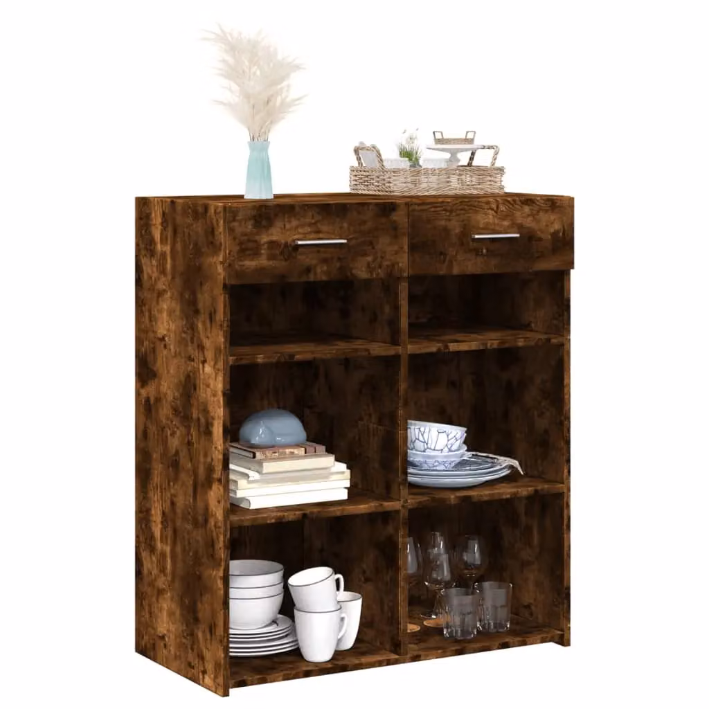 Berkfield Home Smoked Oak Sideboard in Brown, W/D/H: 80 x 42.5 x 93 cm – 3