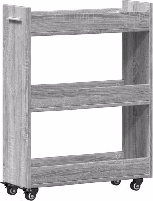 Berkfield Home Grey Sonoma Cabinet with Wheels, W/D/H: 60 x 22 x 79 cm – 1