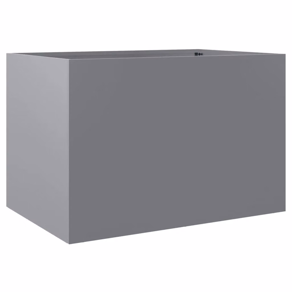 Berkfield Home Silver Galvanised Steel Planter Tub, W: 62 cm, D: 47 cm, H: 46 cm – 2