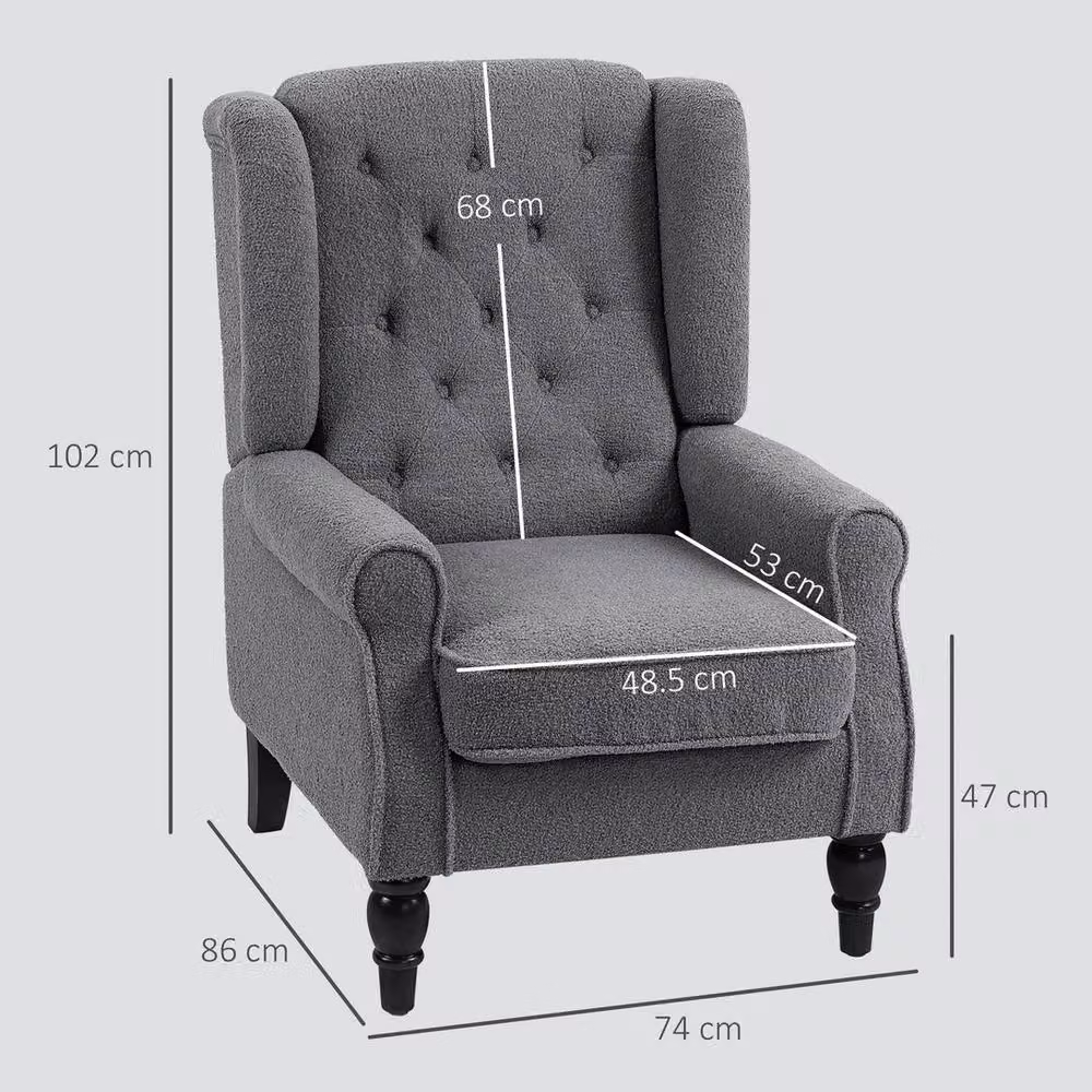PAWNORA Retro Tufted Tub Accent Armchair in Grey – 2