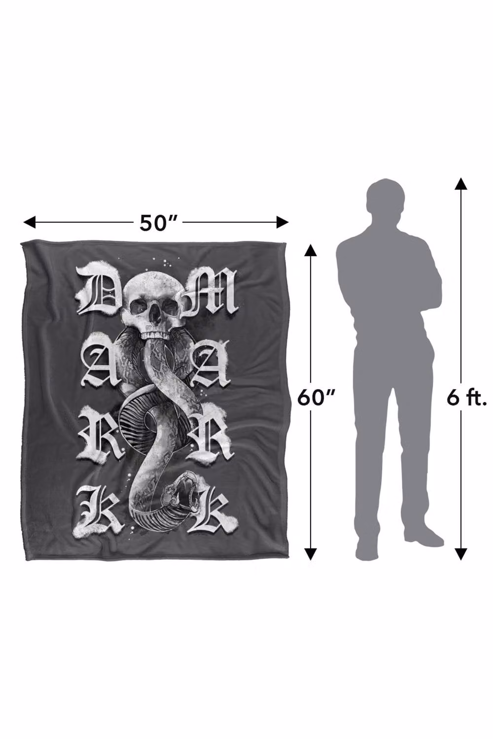 Warner Bros. Harry Potter Gothic Dark Mark Super Soft Fleece Throw Blanket, Multicolour, W: 127.0 cm x L: 152.4 cm – 8