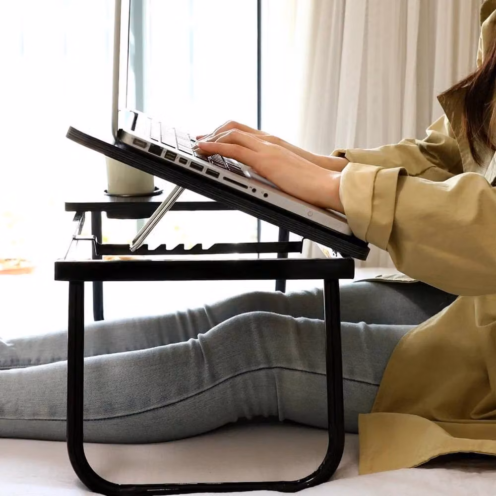 EONLION Folding Laptop Table and Bed Tray Computer Desk in Black, 100 cm – 3