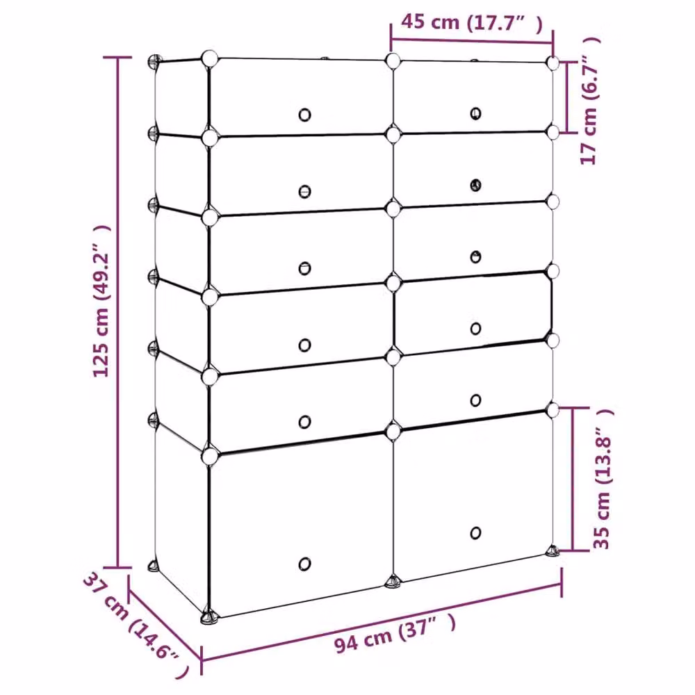Berkfield Home Modern Shoe Rack in Black and Grey, W/D/H: 94 x 37 x 125 cm – 5