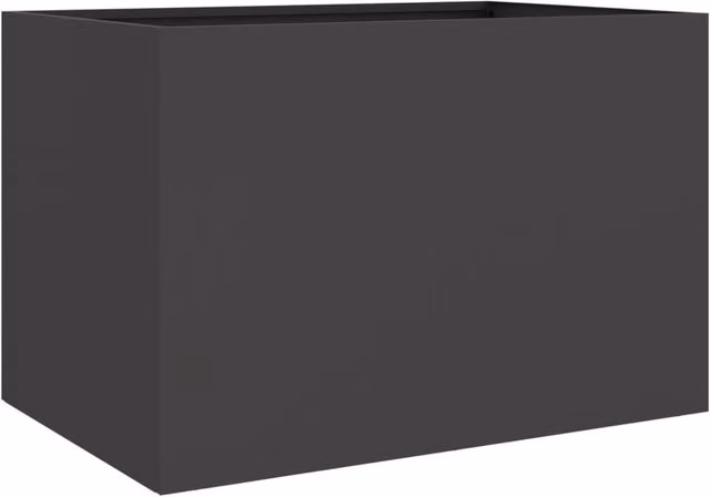 Berkfield Home Steel Planter Tub, Black, W: 62 cm, D: 47 cm, H: 46 cm