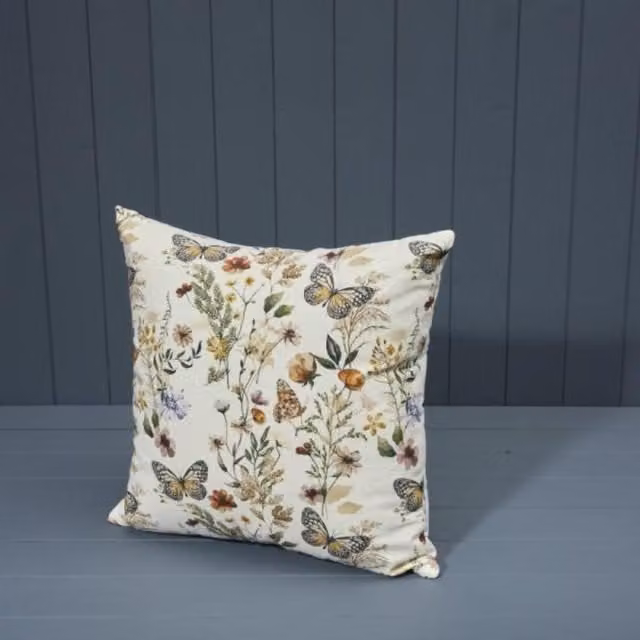 KDMD Multicolour Floral Printed Square Cotton Cushion with Filling