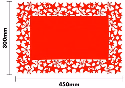 St Helens Home & Garden Red Felt Christmas Table Mats with Star Design, Pair (W: 45 cm, D: 30 cm) – 2