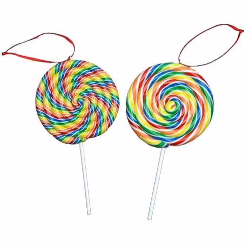 Shatchi Multicolour Christmas Tree Hanging Pendant Decorations, 2-Piece Set, W/D/H: 12 x 8 x 8 cm