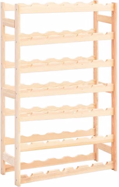 Berkfield Home Rustic Pinewood Wine Rack for 42 Bottles in Beige