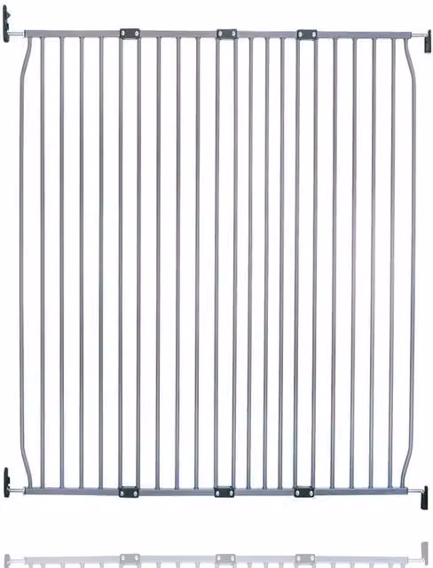 Safetots Extra Tall Eco Screw Fit Extendable Baby Gate for Doors and Stairs, Grey, Width: 130 cm - 140 cm