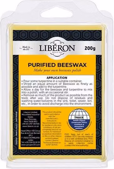 Liberon Purified Natural Beeswax Block, 200g, Brown – 2