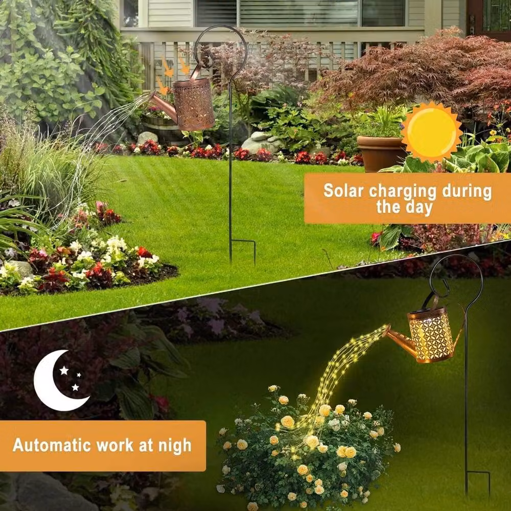 Havendro Solar LED String Light Watering Can Outdoor Garden Decor in Metallic Copper with Warm White Lights – 2