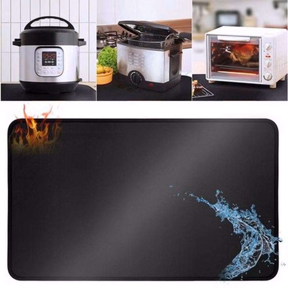 SPETLEK Black Non-Slip Fireproof Barbecue Mats, 2-Pack, W/D: 60 x 40 cm – 3