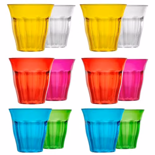 Rink Drink Multicoloured Plastic Tumblers for Children, 250ml, Pack of 12