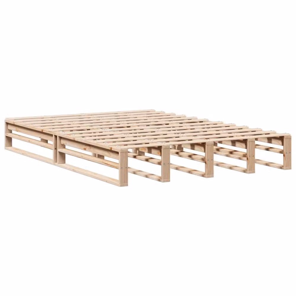 Berkfield Home Small Double Solid Wood Pine Bed Frame in Beige, W/D/H: 120 x 190 cm – 2