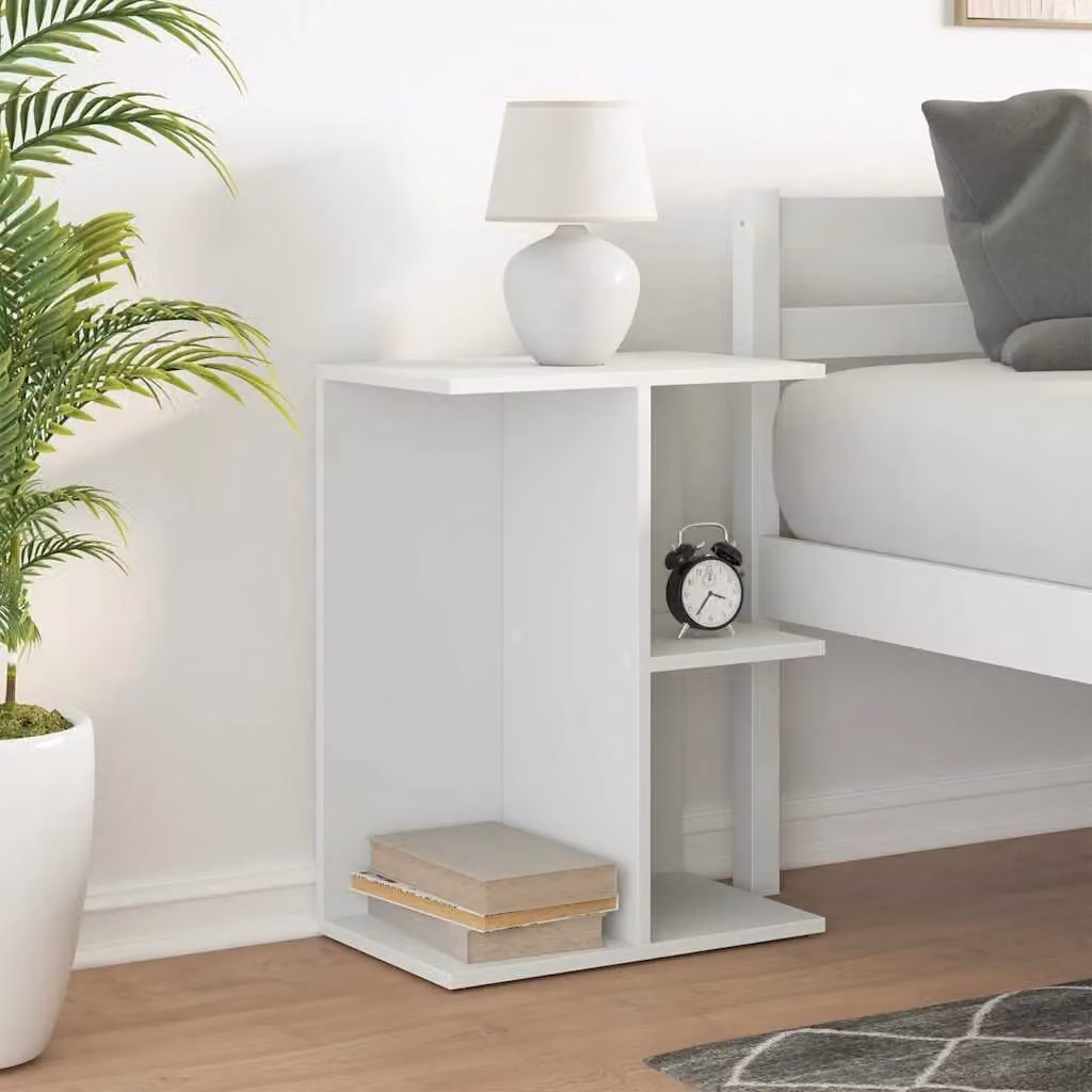 Berkfield Home White Bedside Table W/D/H: 46.5 x 29 x 61 cm – 2