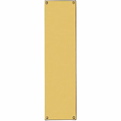 Loops Flat 1.5mm Door Finger Plate in Polished Brass, W: 77 mm, H: 304 mm