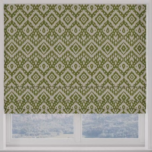Terrys Marrakech Graphic Blackout Made to Measure Roman Blind in Emerald Green
