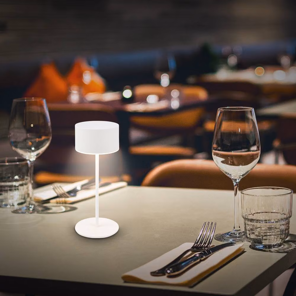 Briloner White Rechargeable LED Table Lamp with Touch Dimmer, IP44, W/D/H: 8 x 8 x 19 cm – 6