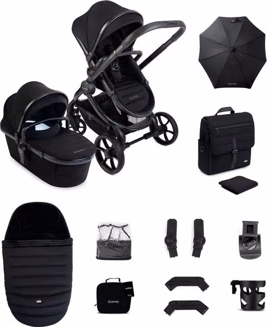 iCandy Peach 8 Complete 3-in-1 Convertible Kombi Bundle in Black