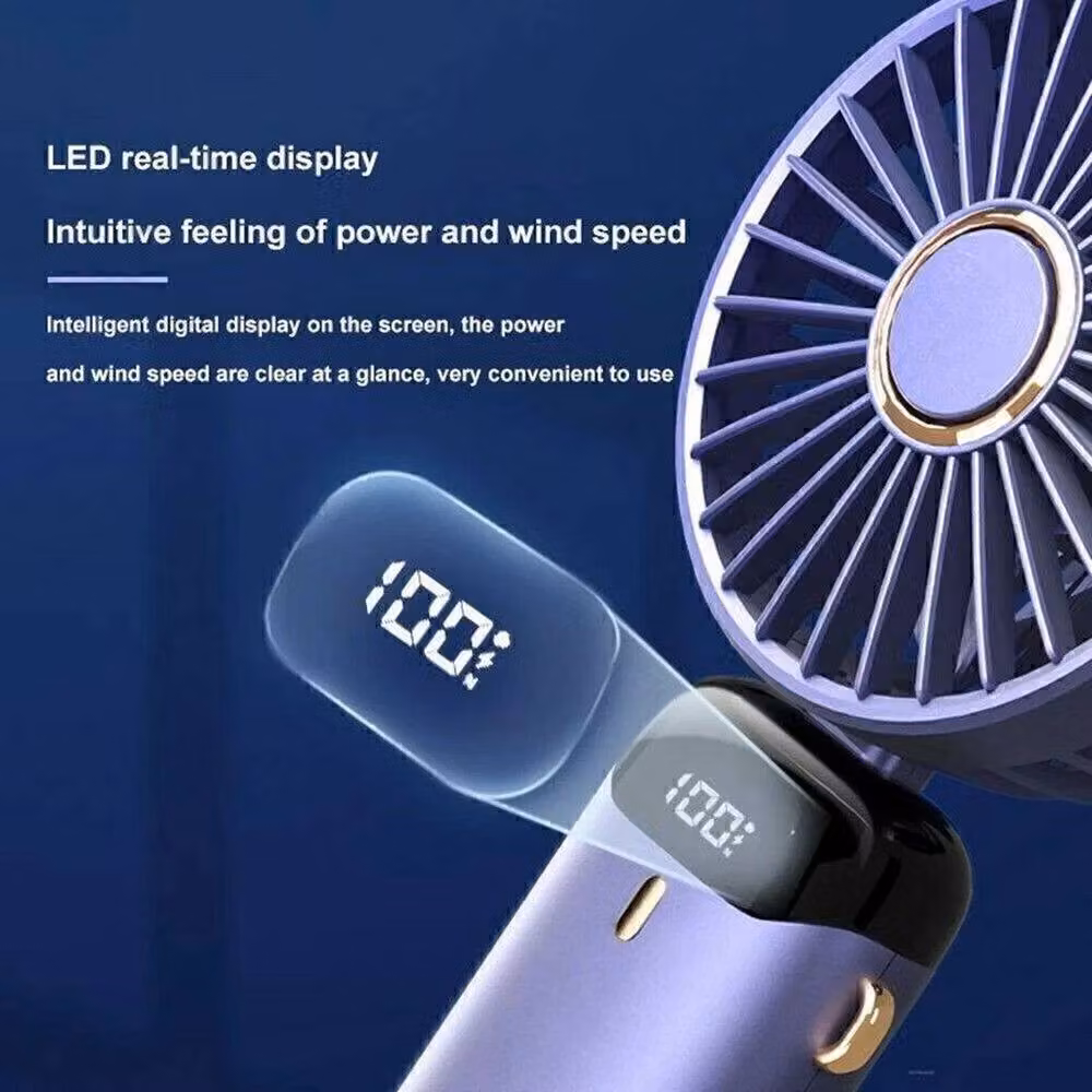 NESTLUNE Blue USB Rechargeable Mini Hand-held Fan – 3