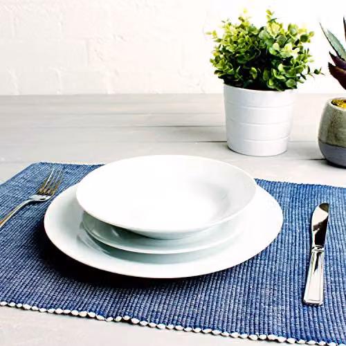 Sabichi 12 Piece White Porcelain Dinner Service Set, Microwave and Dishwasher Safe – 2