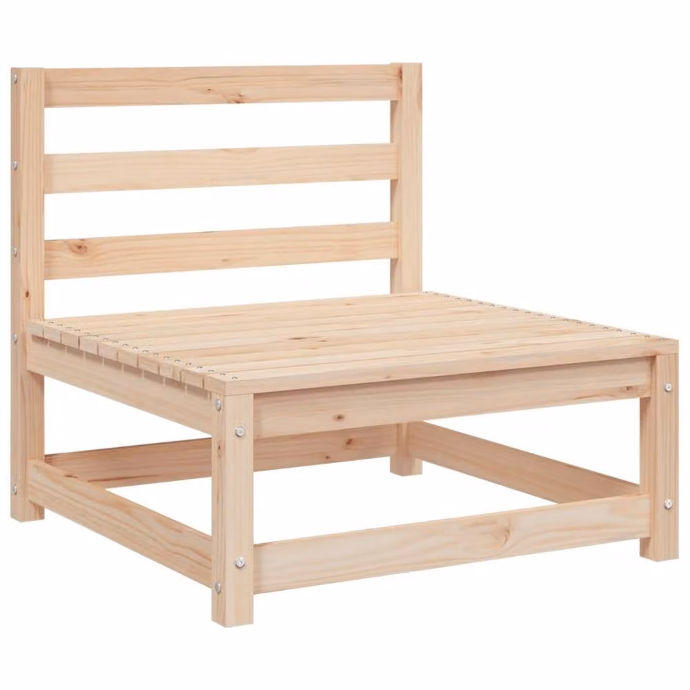 Berkfield Home Armless Garden Sofa in Brown Rustic Solid Pine Wood, W/D/H: 70 x 70 x 67 cm – 2