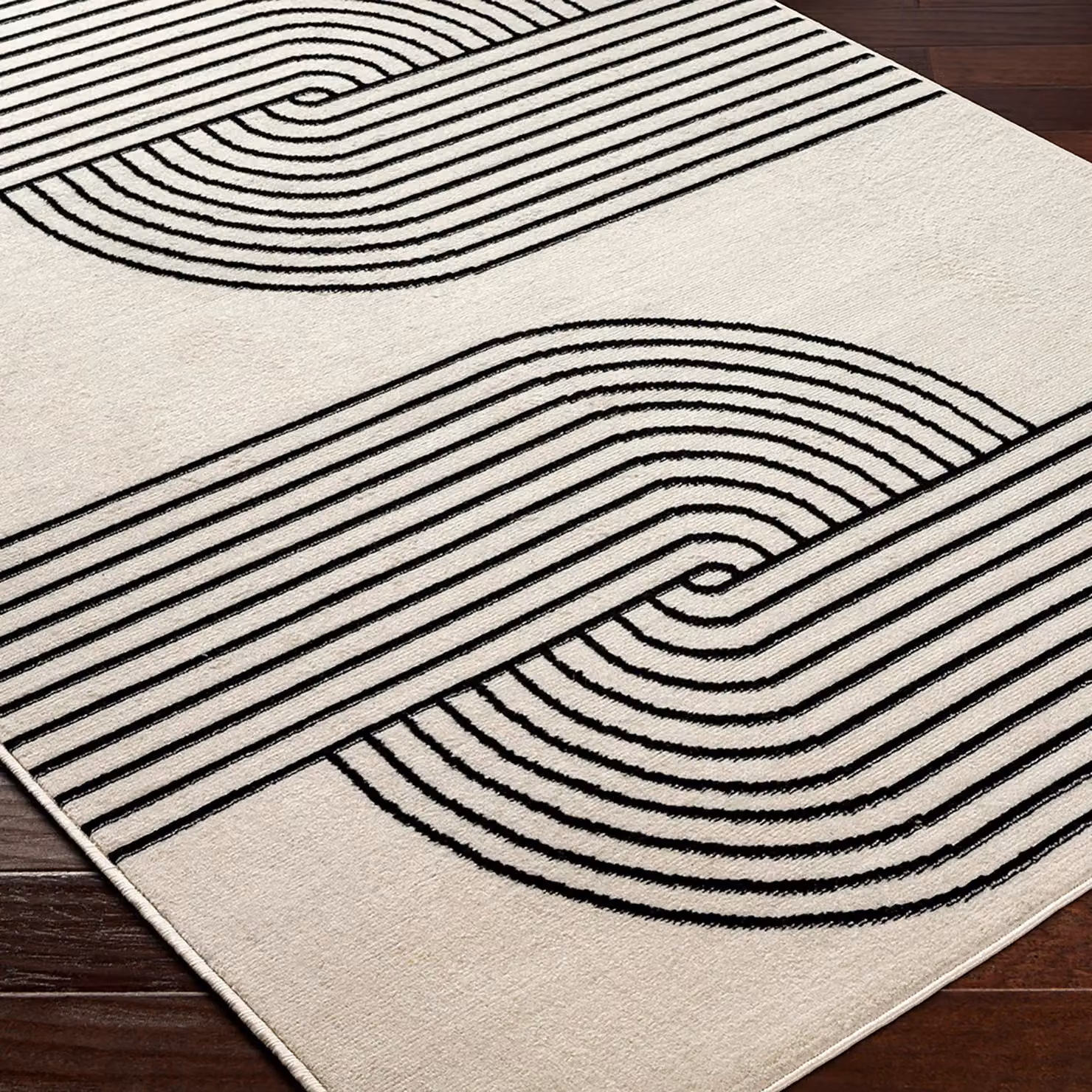 Livabliss Pisa Modern Geometric Rug in Beige, White and Black, W: 200 cm, D: 275 cm – 5