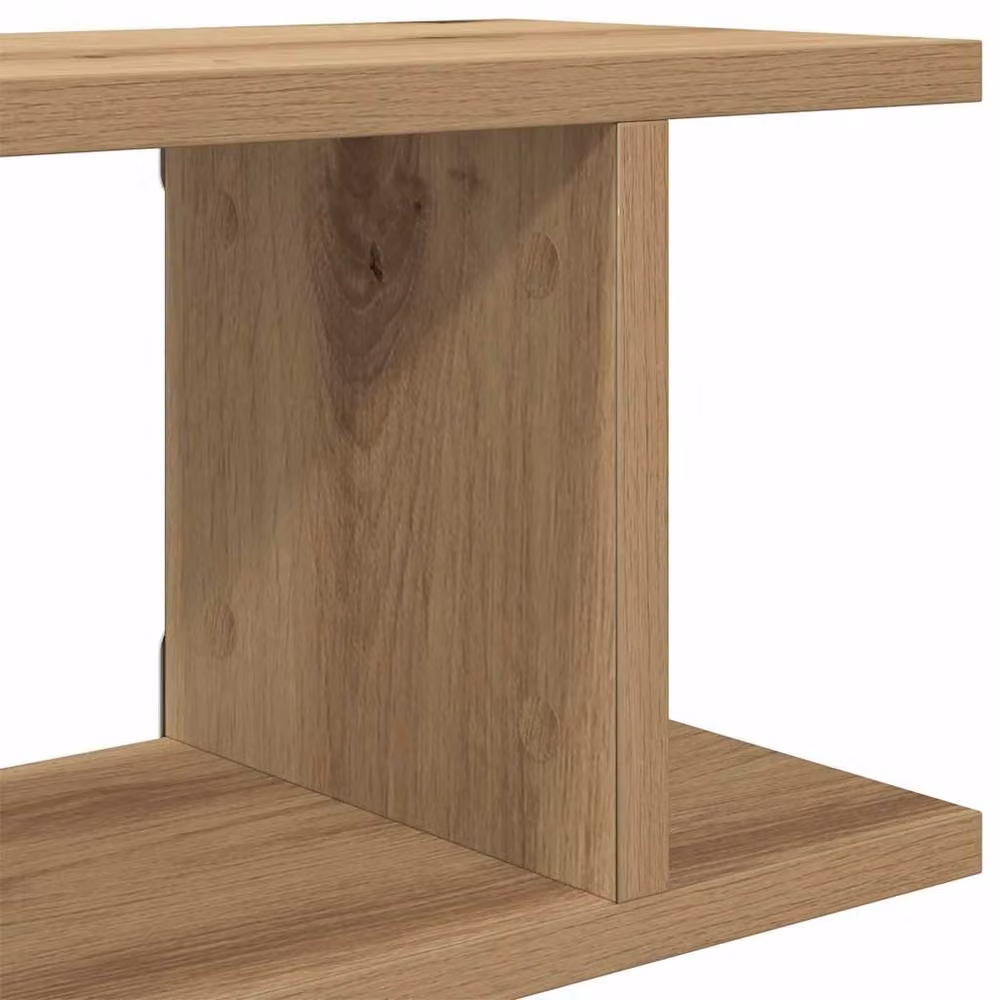 Berkfield Home Artisan Oak Wall Shelves, 2 Pack, Brown, W: 75 cm, D: 20 cm, H: 18 cm – 5