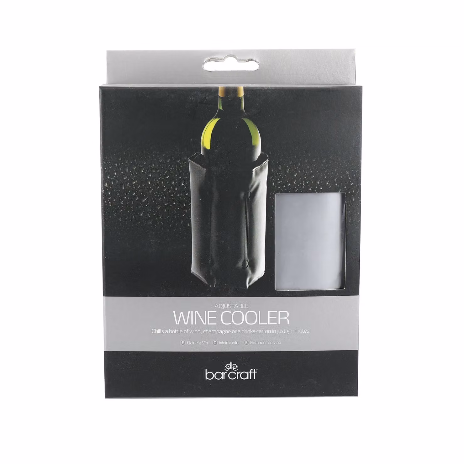 BarCraft Silver Silicone Insulated Wine Cooler Sleeve, W: 40 cm, H: 16 cm – 5