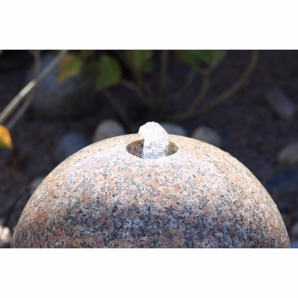Buttercup Farm Pinky Granite Sphere Water Feature with Pump and Light, Multicolour, W/D/H: 40 x 40 x 40 cm – 4