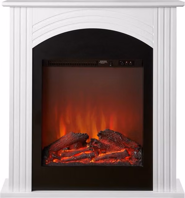 Sureflame Henlow 27 Inch Electric Fireplace Suite in White – 1
